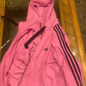 Pastel Pink and black Adidas jacket